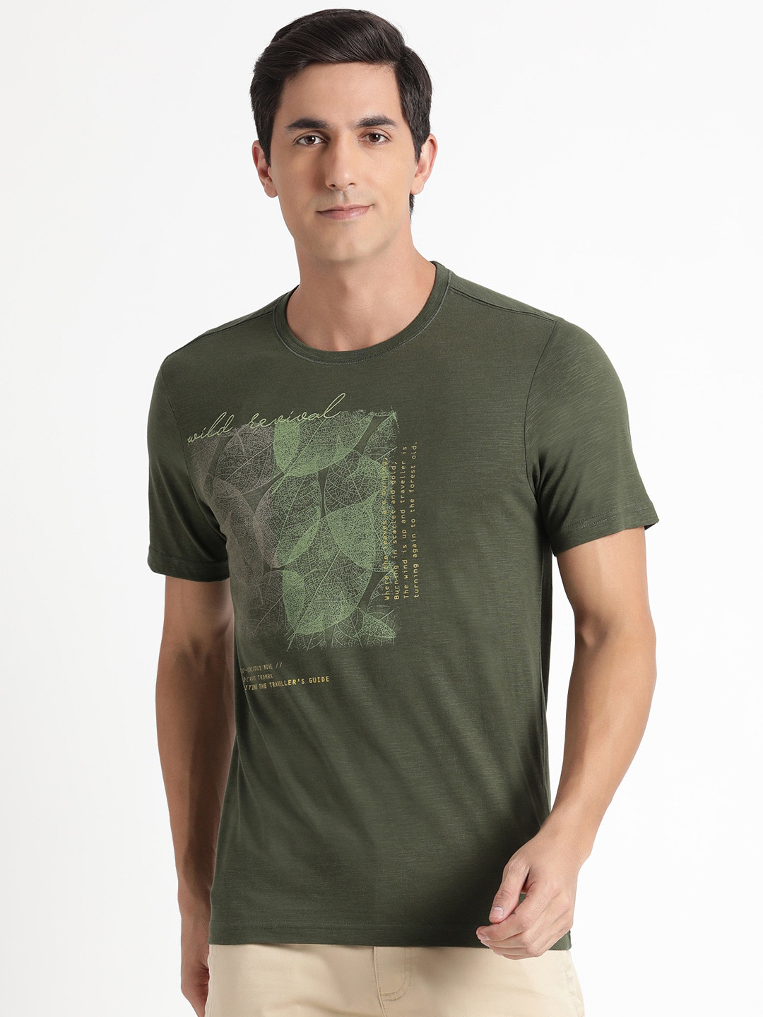 Wildcraft Typography Printed Pure Cotton Rapid-Dry -shirt