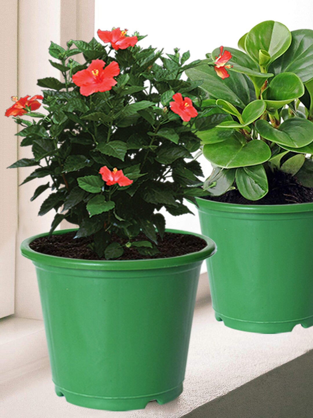 Kuber Industries Set Of 3 Plastic Planters Gamla Flower Pots for Garden Nursery Home Decor