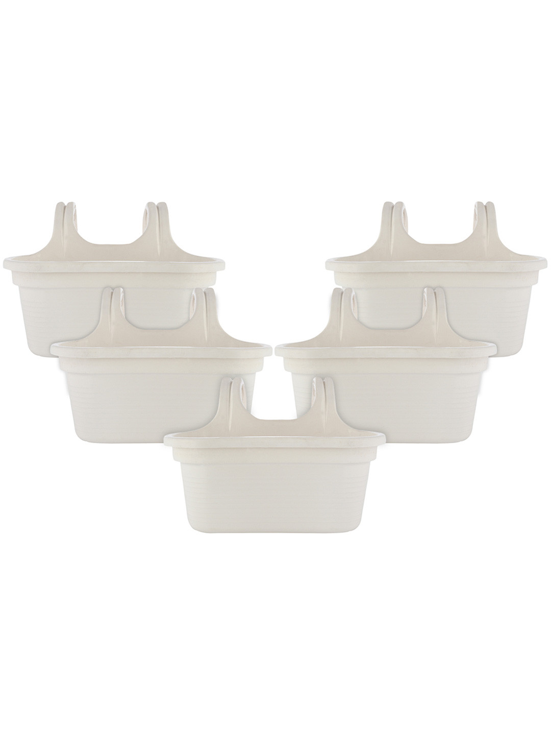 Kuber Industries Set of 5 White Single Hook Planters
