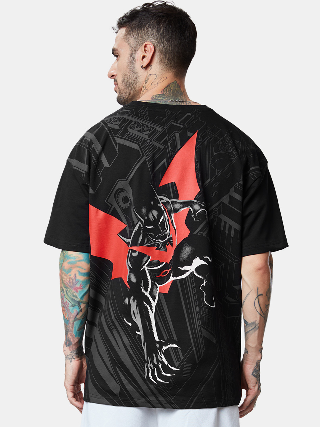 The souled store DC: Batman Beyond Black Oversized T-Shirts