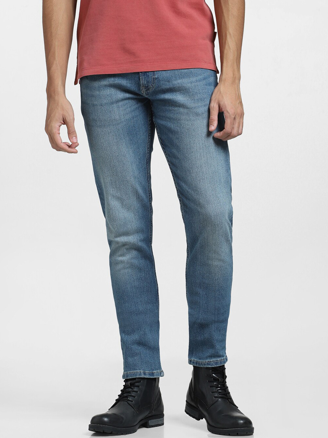 Jack & Jones Men Clean Look Highly Distressed Low-Rise Slim Fit  Jeans