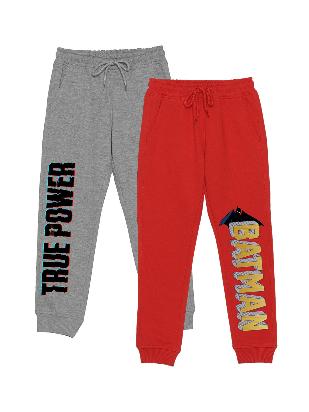 DC by Wear Your Mind Kids Pack Of 2 Batman & Superman Character Printed Joggers