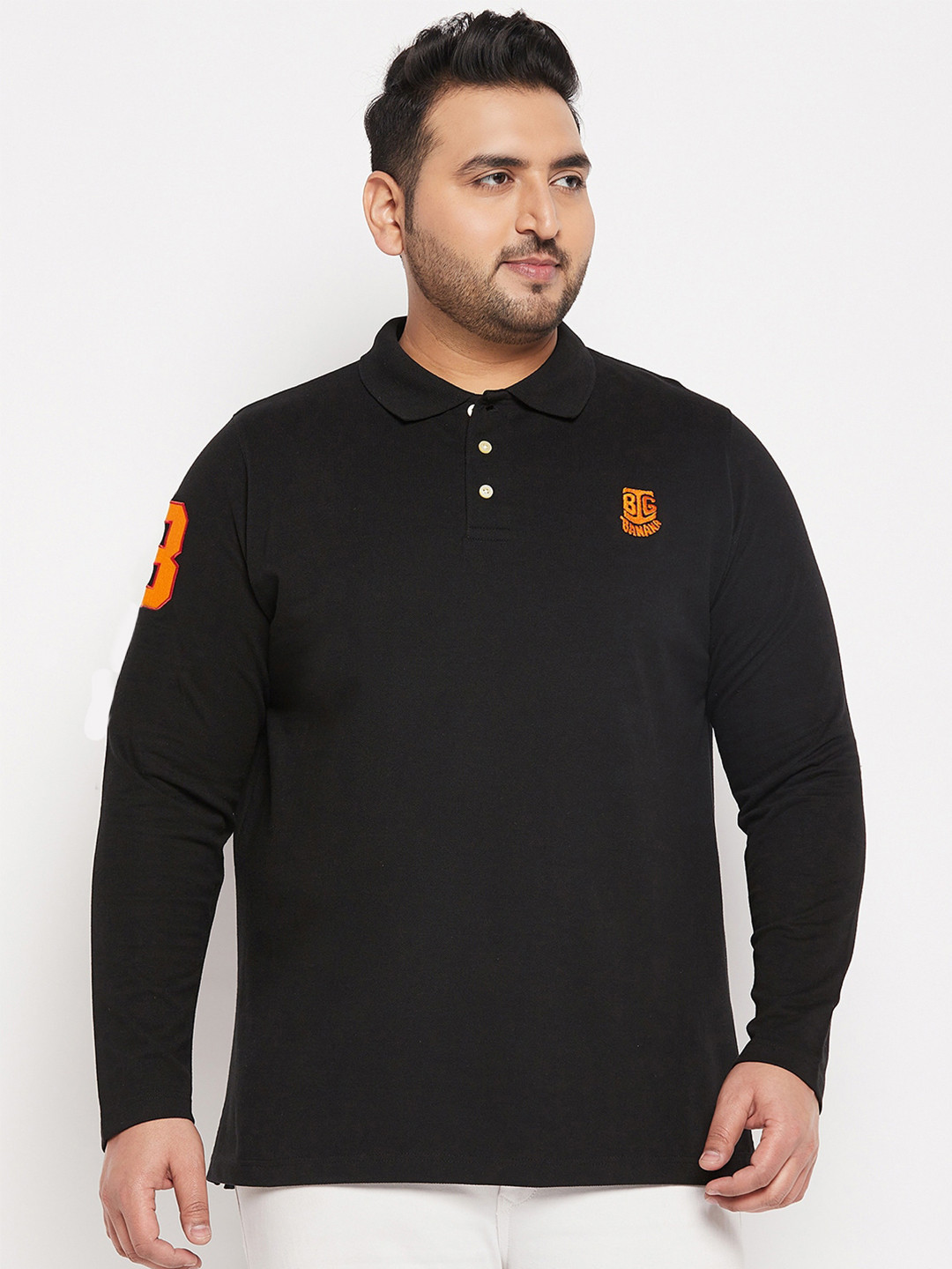 bigbanana Plus Size Polo Collar Pure Cotton Bio Finished T-shirt