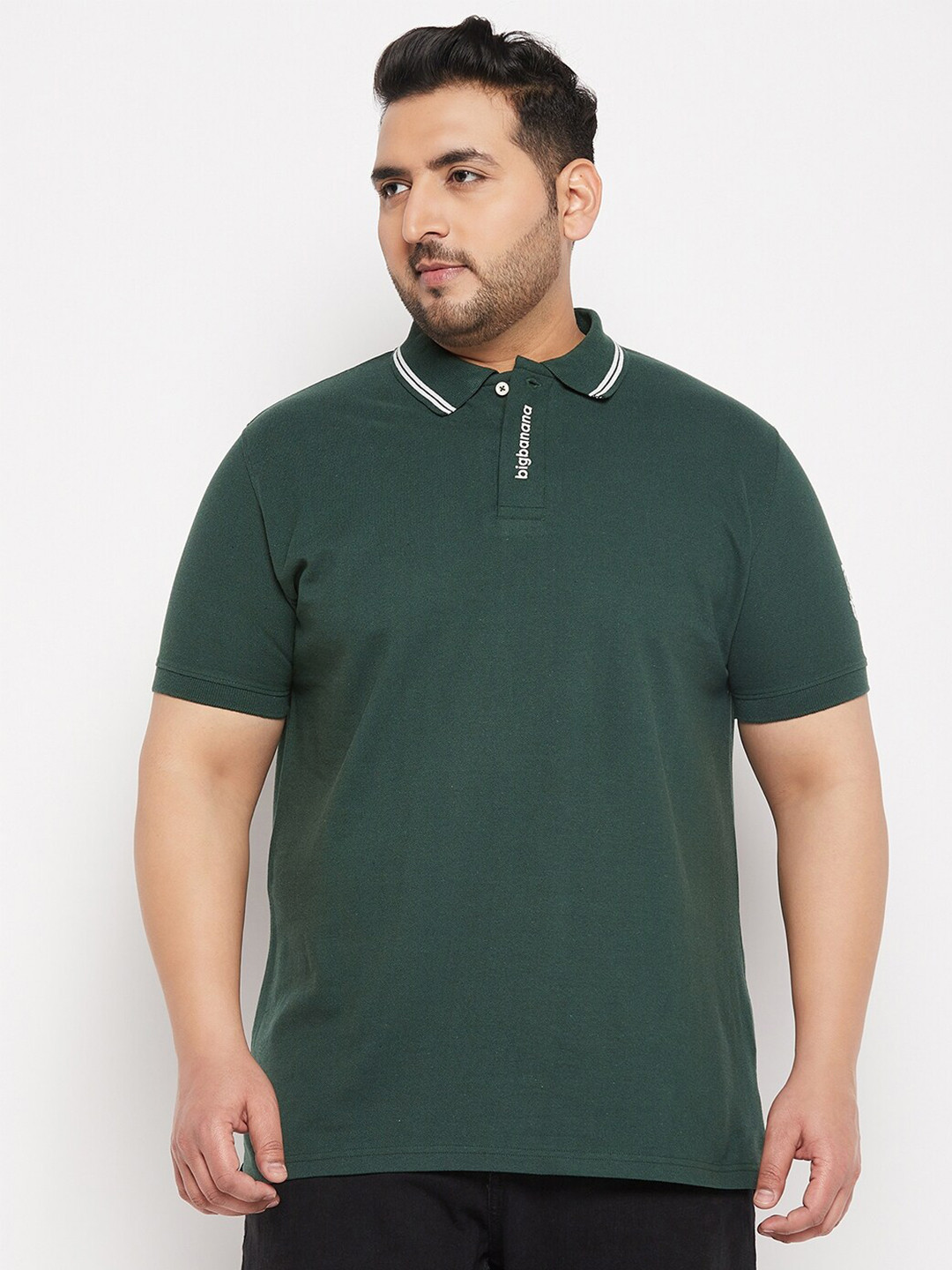 bigbanana Plus Size Polo Collar Pure Cotton Bio Finished T-shirt