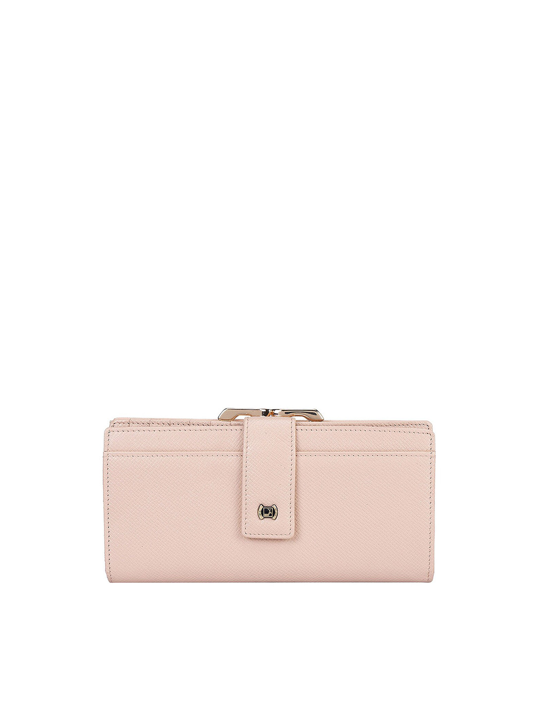 Da Milano Women Pink Leather Two Fold Wallet with SD Card Holder