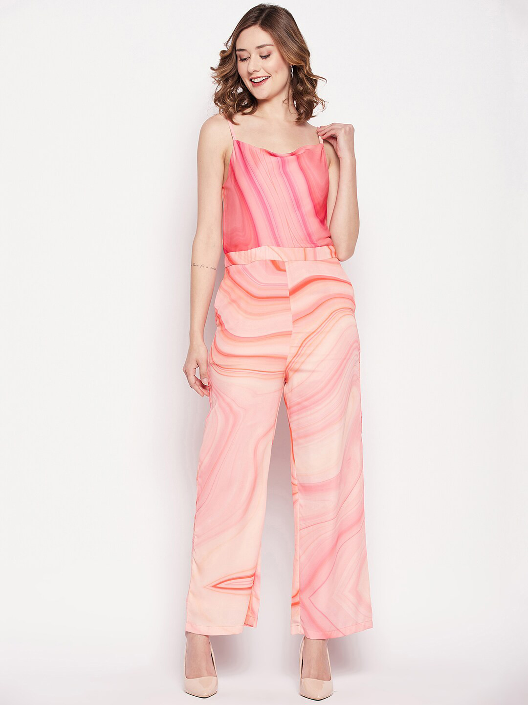 CAMLA Abstract Printed Shoulder Strap Basic Jumpsuit