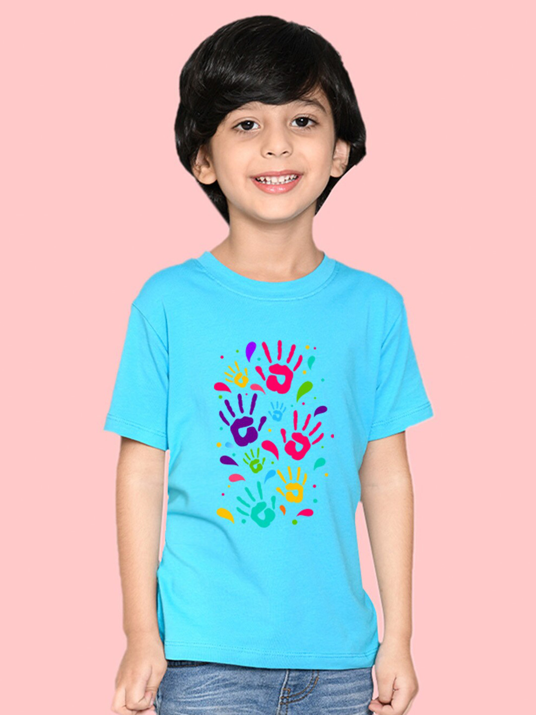 NUSYL Boys Graphic Holi Printed Cotton T-shirt