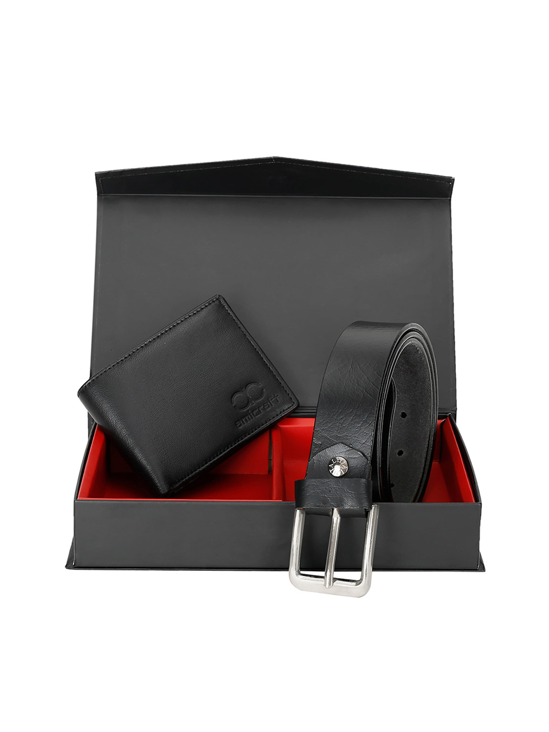 amicraft Men Leather Belt & Wallet Accessory Gift Set