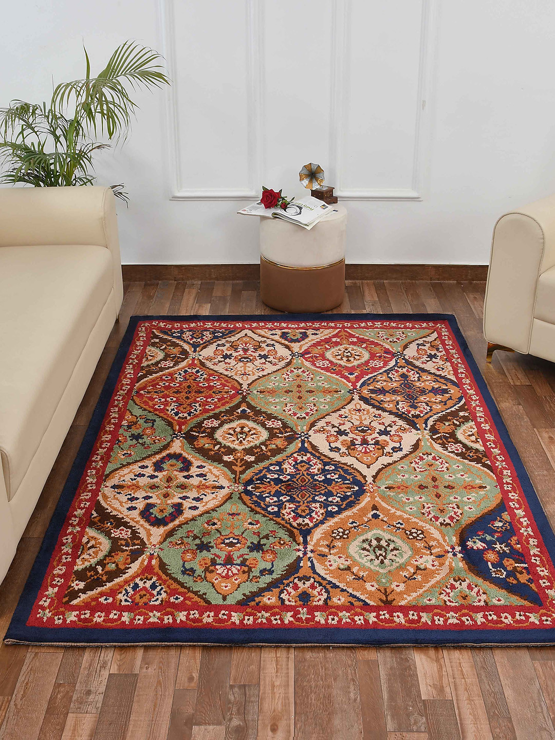 PRESTO Red & Green Traditional Printed No Shredding Carpet