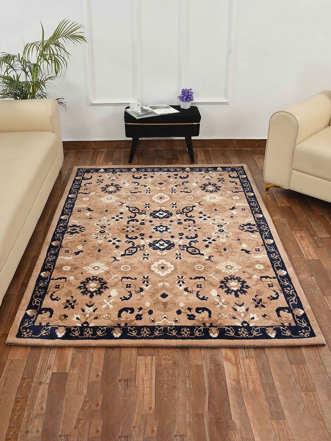 PRESTO Blue & Beige Traditional Printed Carpet