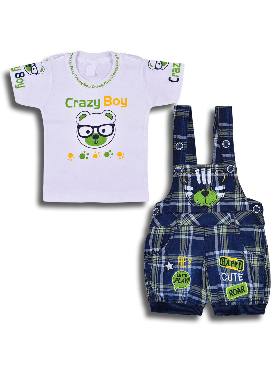 Wish Karo Infants Graphic Printed T-shirt & Dungaress