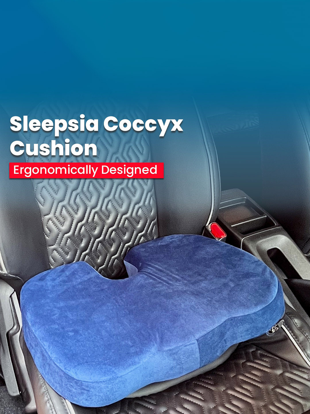 Sleepsia Blue Solid Faux Velvet Adjustable Medium Memory Foam Therapedic Pillow-33 x 7.62 x 45.72 cm