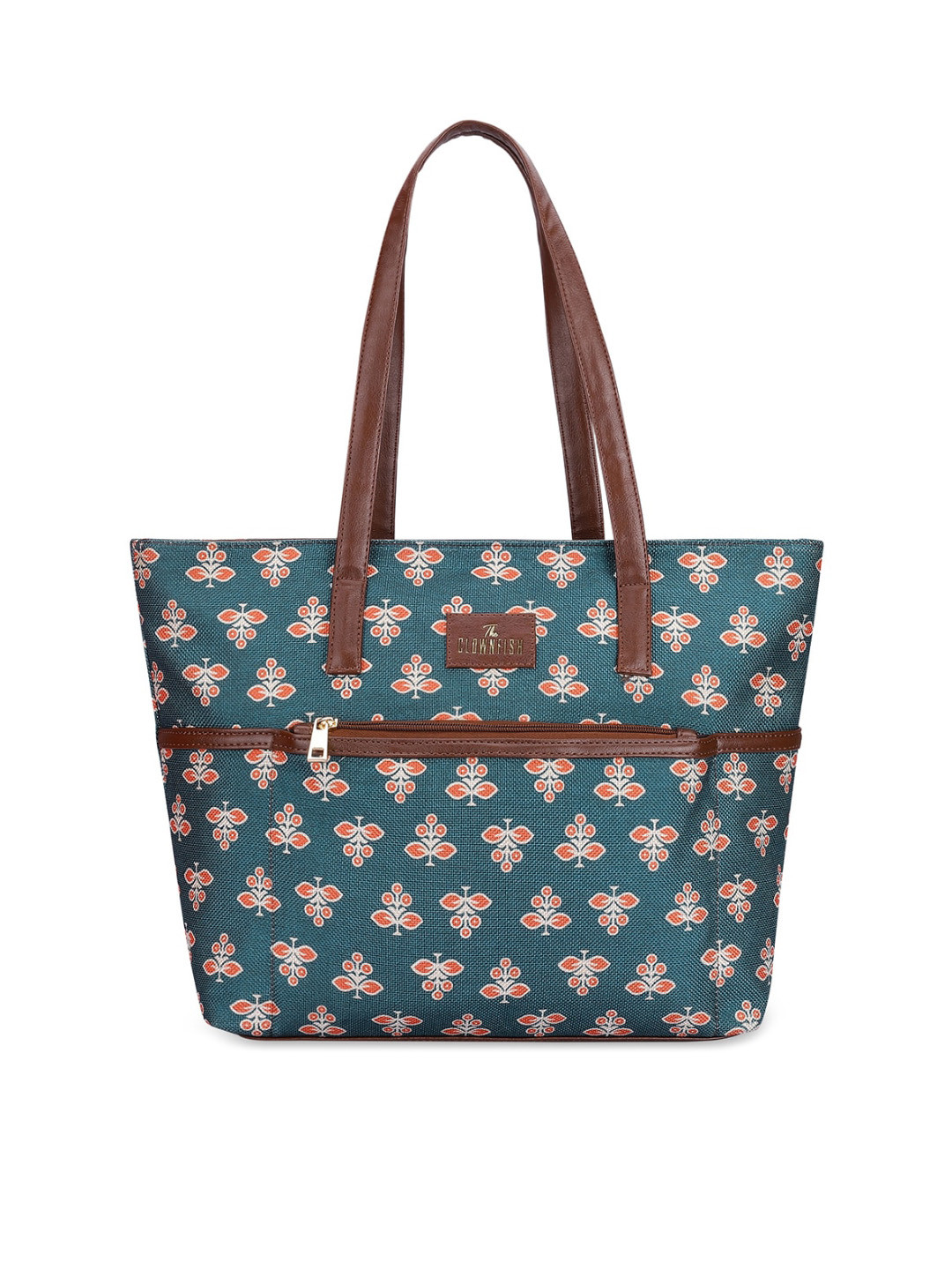 THE CLOWNFISH Concetta Floral Printed Oversized Jute Shoulder Bag