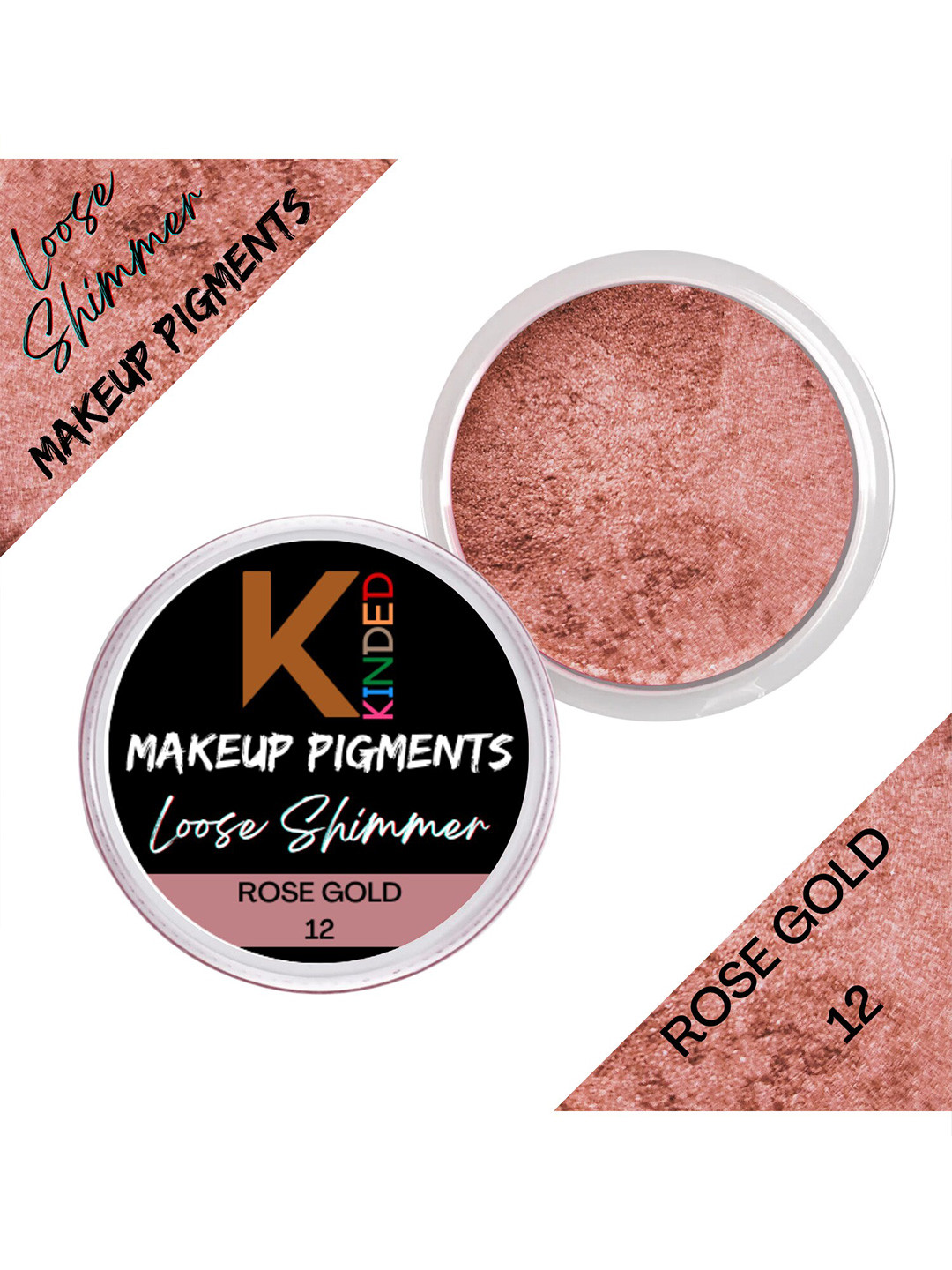 KINDED Loose Shimmer Makeup Foil Pigments Powder Eyeshadow 3 g -  Rose Gold 12