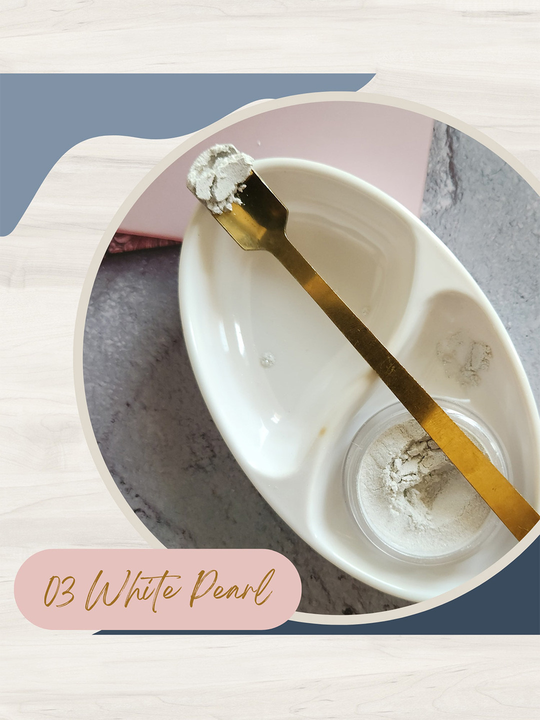 KINDED Makeup Pigments Loose Shimmer Powder Eyeshadow - White Pearl 03