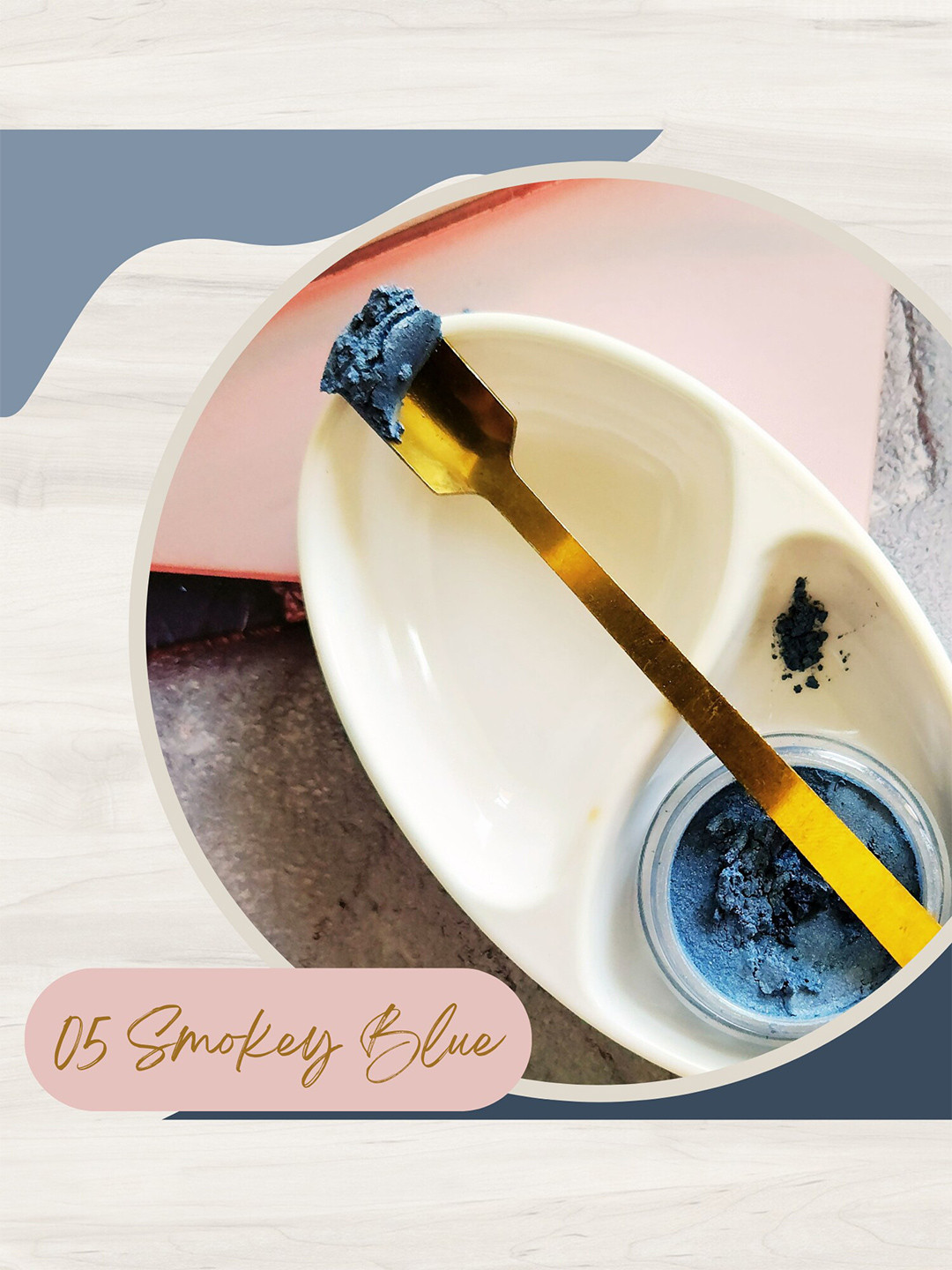 KINDED Set Of 2 Makeup Pigments Loose Shimmer Powder Eyeshadow - Smokey Blue & Carrot Red