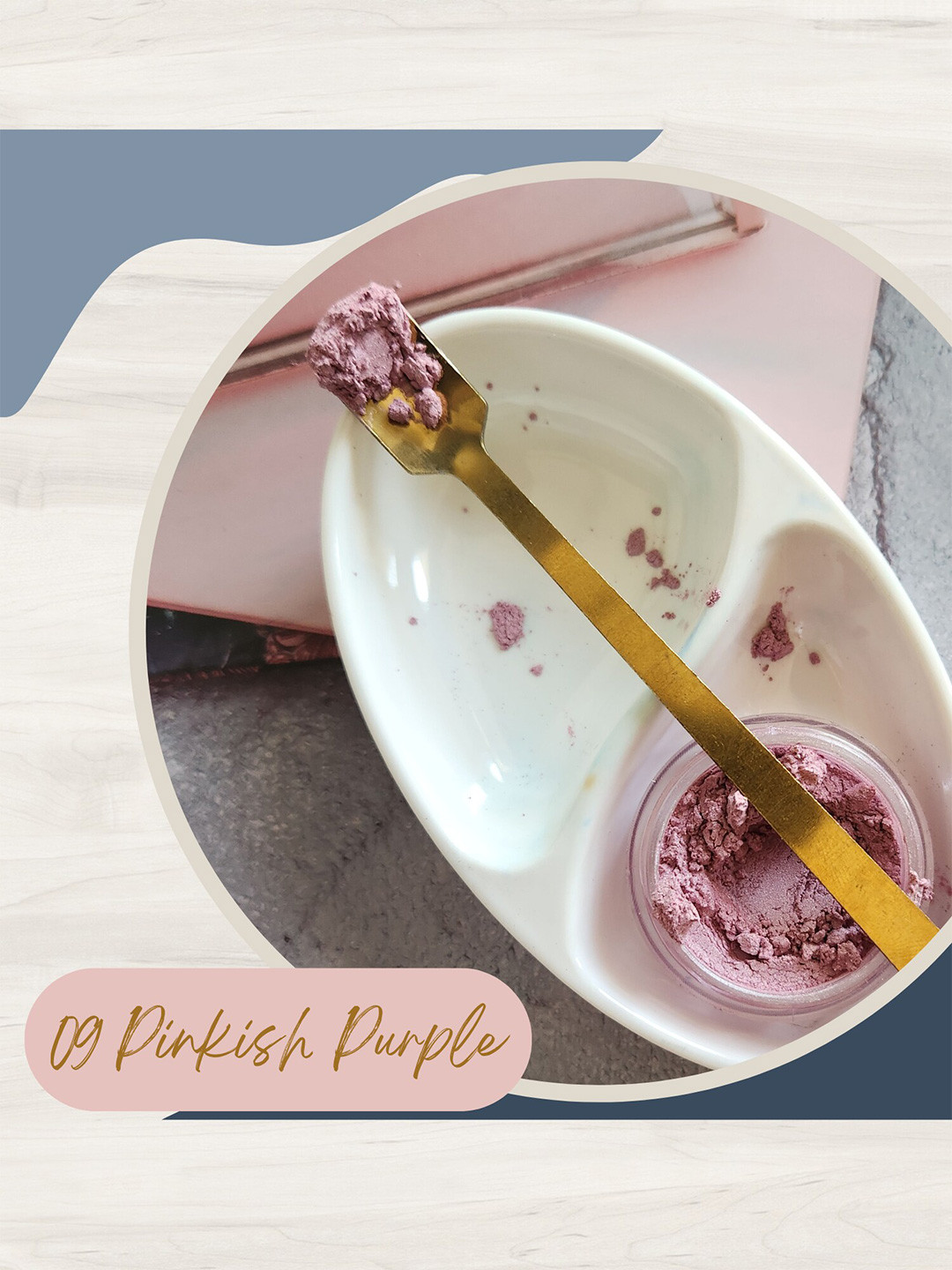 KINDED Makeup Pigments Loose Shimmer Powder Eyeshadow - Pinkish Purple 09