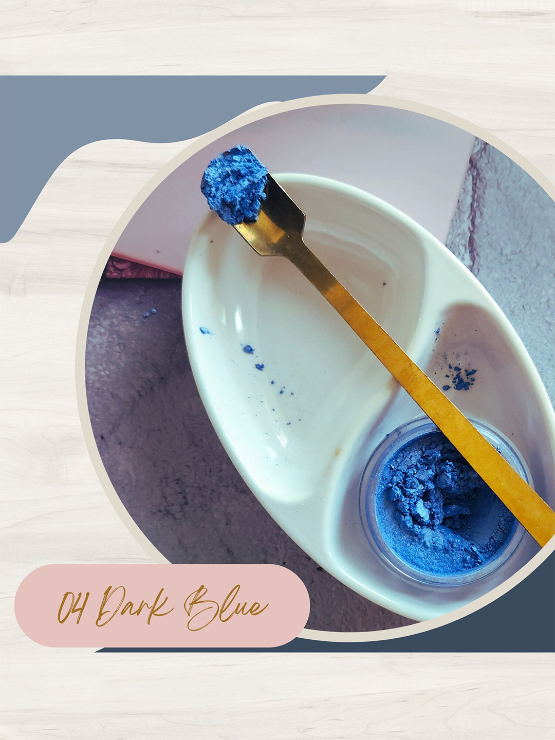 KINDED Set Of 2 Makeup Pigments Loose Shimmer Powder Eyeshadow - Dark Blue & Sky Blue