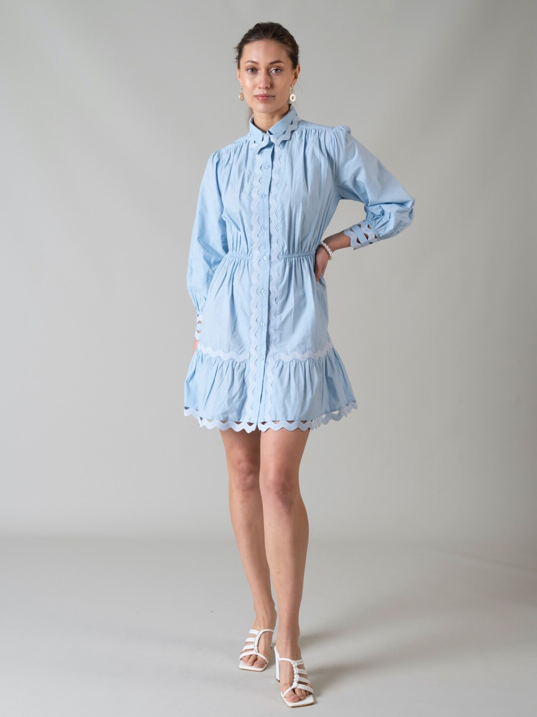 Style Island Cotton Waisted Shirt Dress