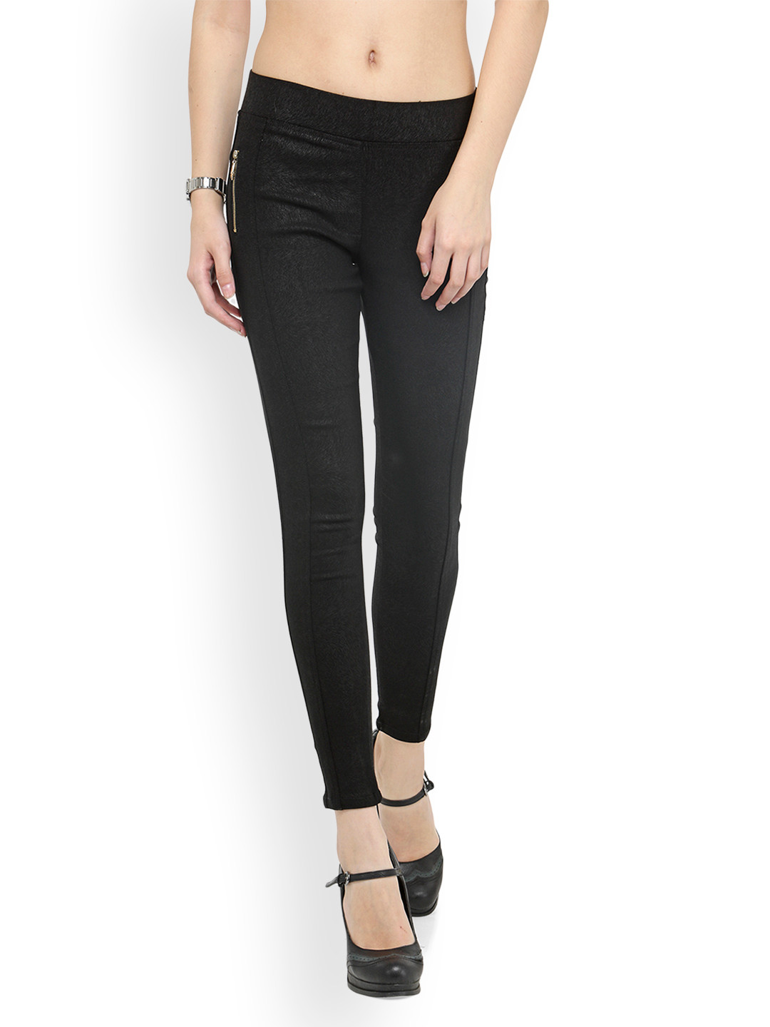 Westwood Black Skinny Polycotton Lycra Treggings
