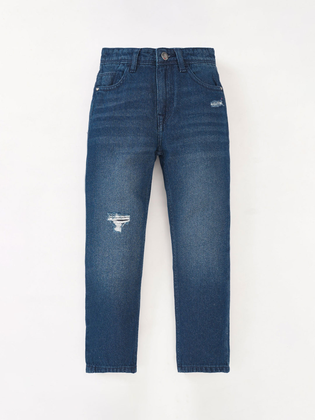 Ed-a-Mamma Boys Straight Fit Low Distress Light Fade Stretchable Cotton Jeans