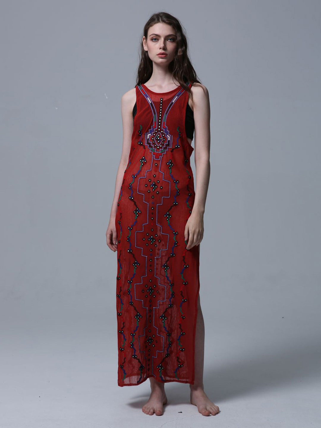 JC Collection Pure Cotton Ethnic Motifs Maxi Dress