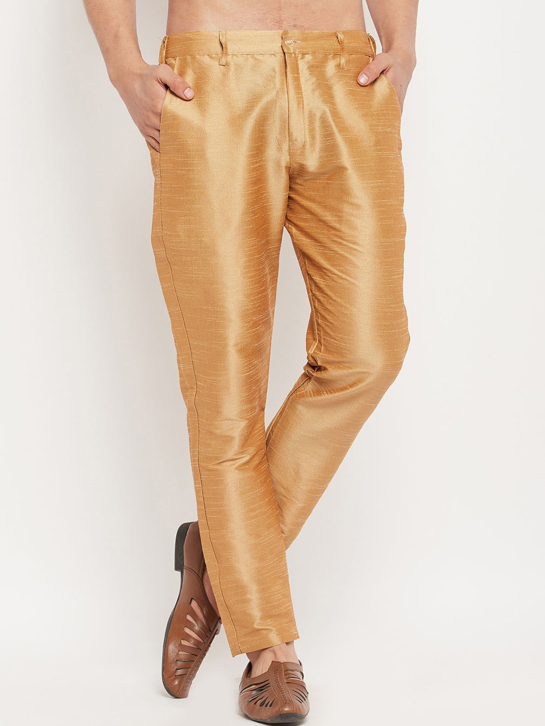 VASTRAMAY Ethnic Silk Blend Pant Style Mid Rise Pyjama