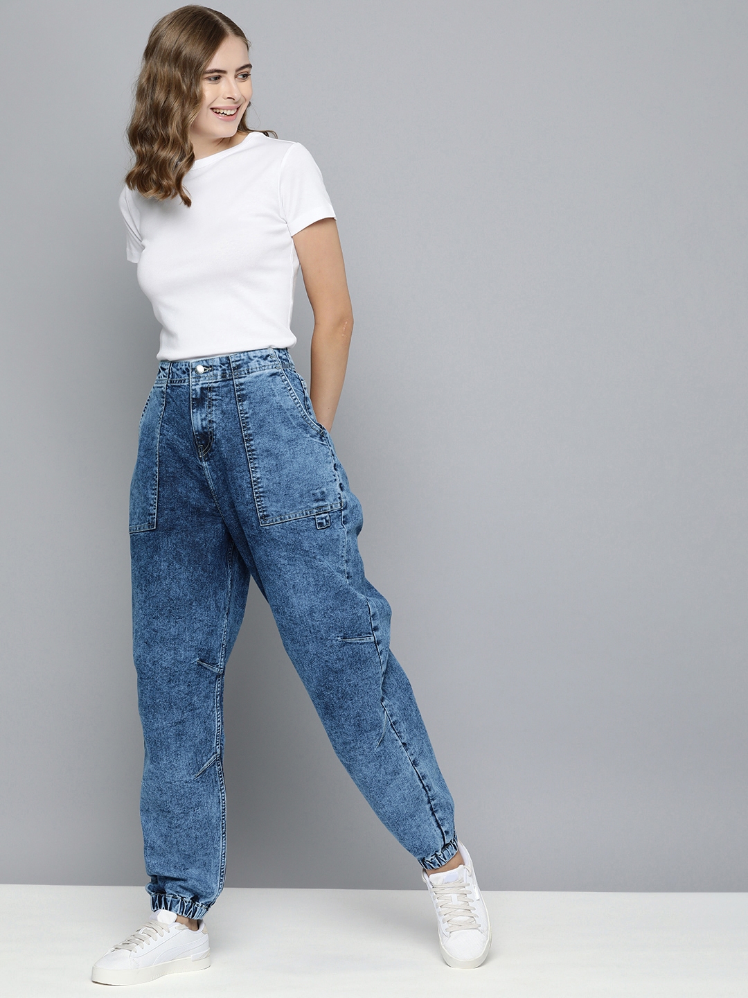 Buy Mast & Harbour Women Slouchy Fit High Rise Heavy Fade Stretchable Jogger  Jeans - Jeans for Women 22111282