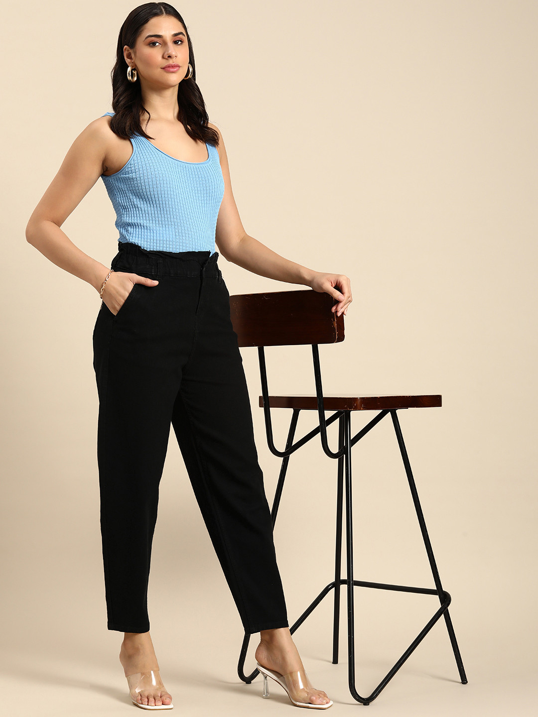 all about you Women High-Rise Slouchy Denim Trousers