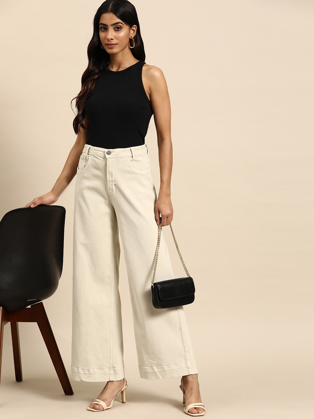 all about you Women Wide Leg Stretchable Jeans