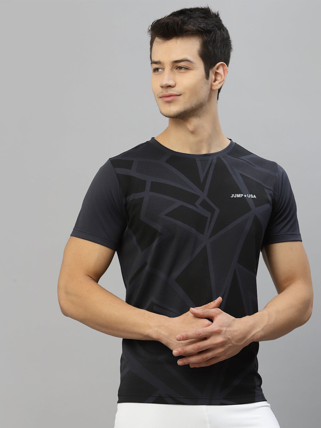 JUMP USA Geometric Printed Rapid Dry T-shirt