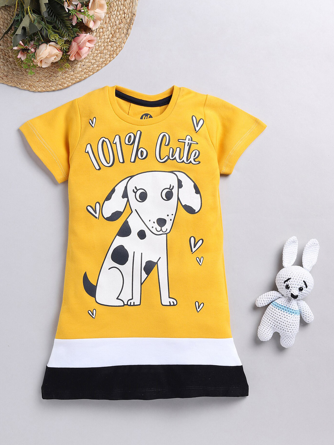 YK Cotton Round Neck T-shirt Dress