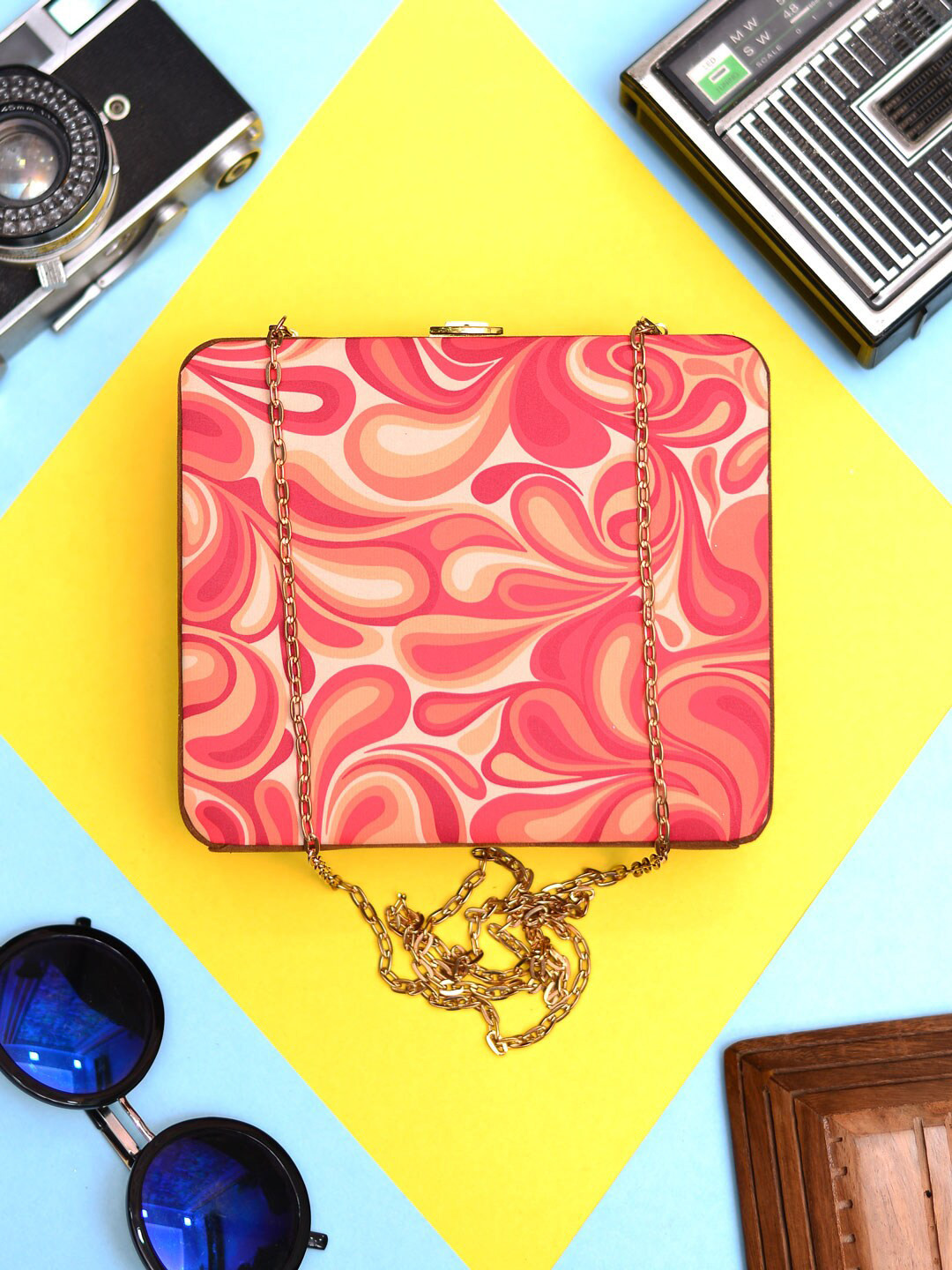 ARTKLIM Quirky Printed MDF Box Clutch