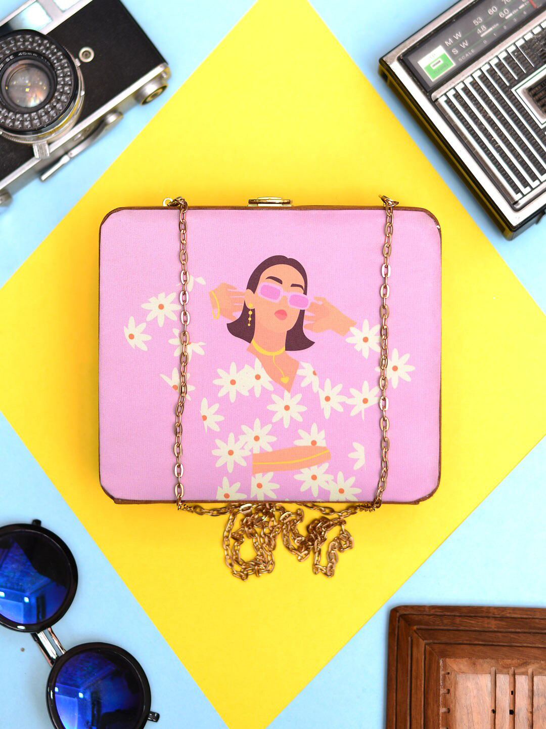 ARTKLIM Woman Printed MDF Box Clutch