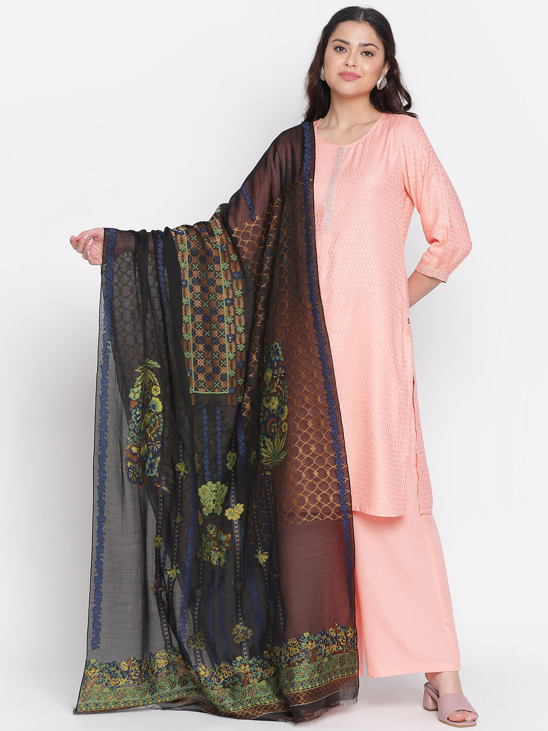 SHINGORA Woven Design Dupatta with Thread Work