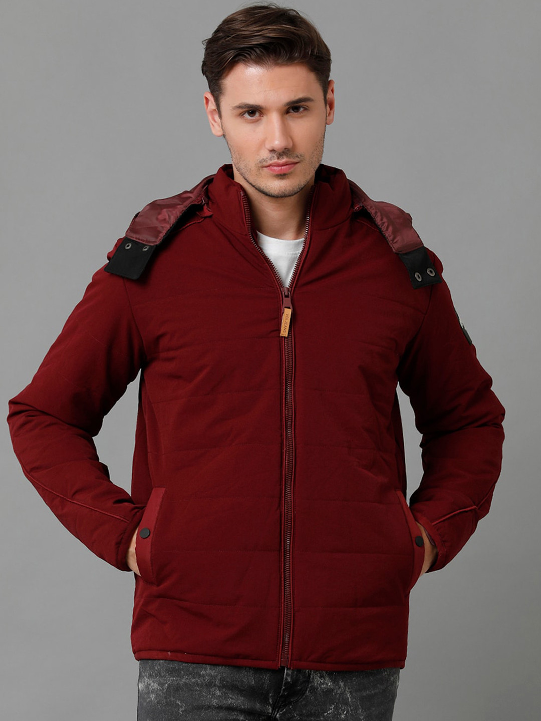 Voi Jeans Men Hooded Cotton Puffer Jacket