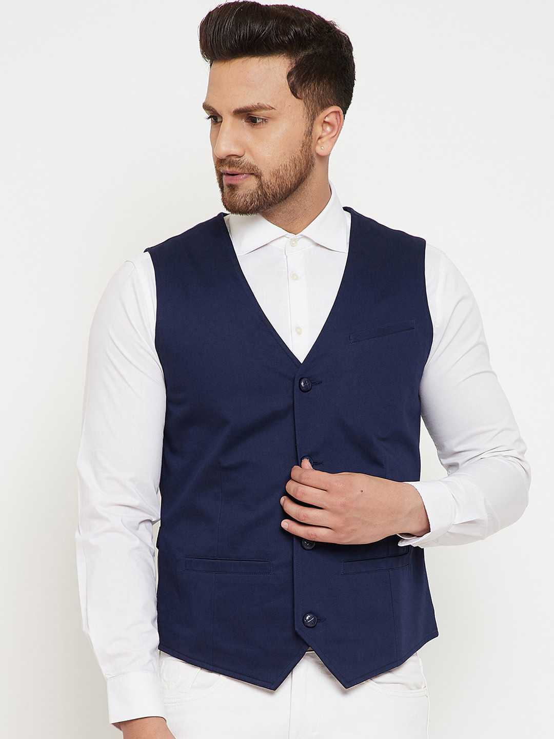 Hypernation Men Pure Cotton Casual Waistcoat