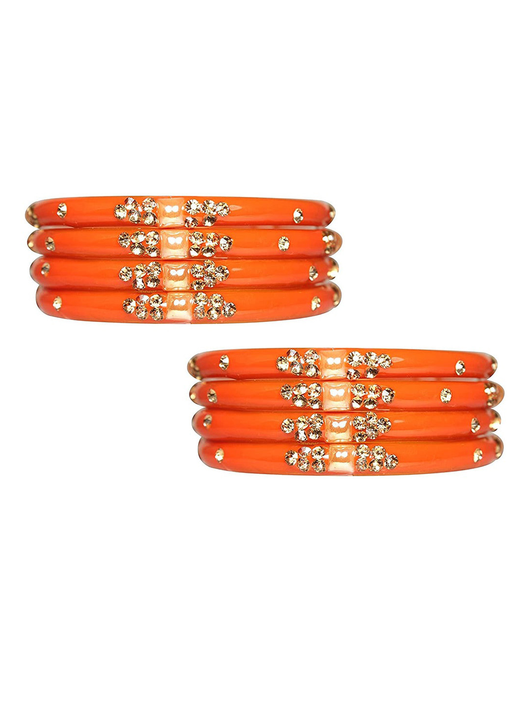 NMII Set Of 8 Cubic Zirconia-Studded Kada Bangles