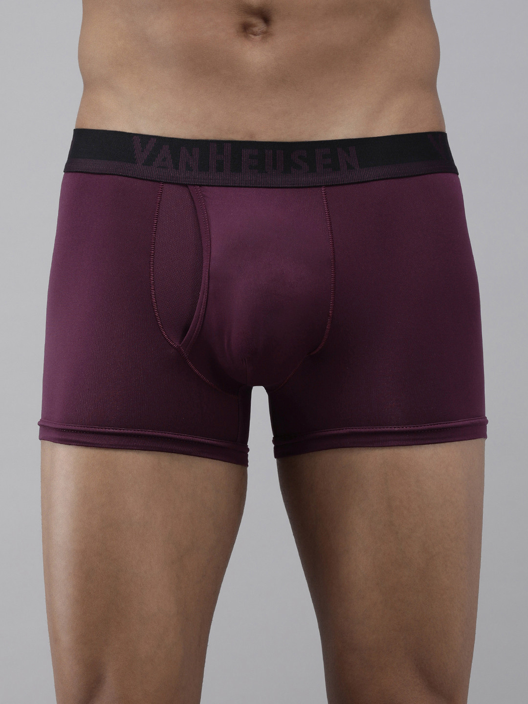 Van Heusen Innerwear Men Deep Purple Solid Swift Dry 4 Way Stretch AIR Series Trunk