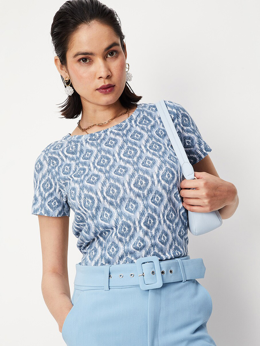 max Geometric Printed Cotton T-shirt