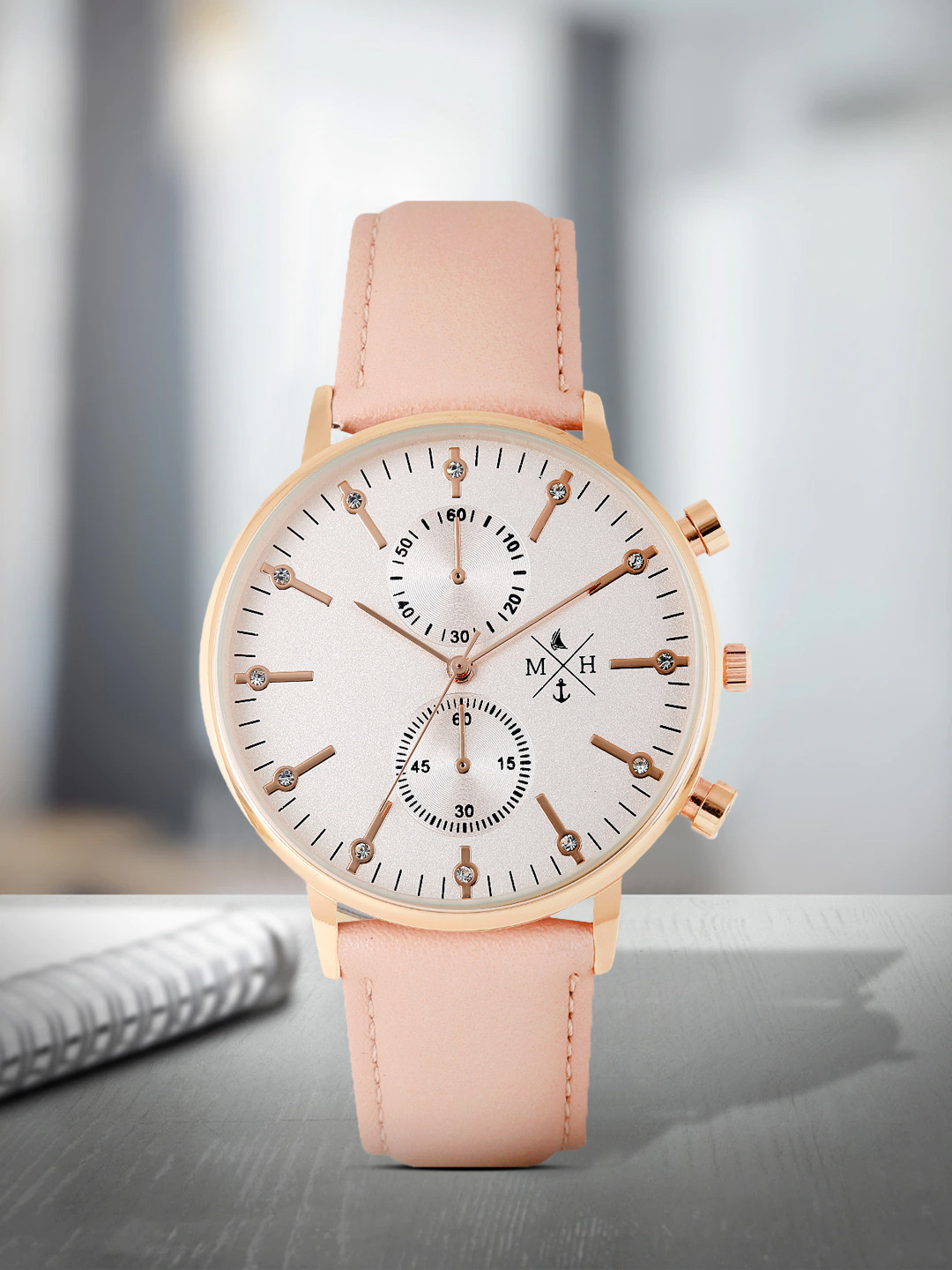 Mast & Harbour Unisex Peach-Coloured Analogue Watch MFB-PN-SNT-C01