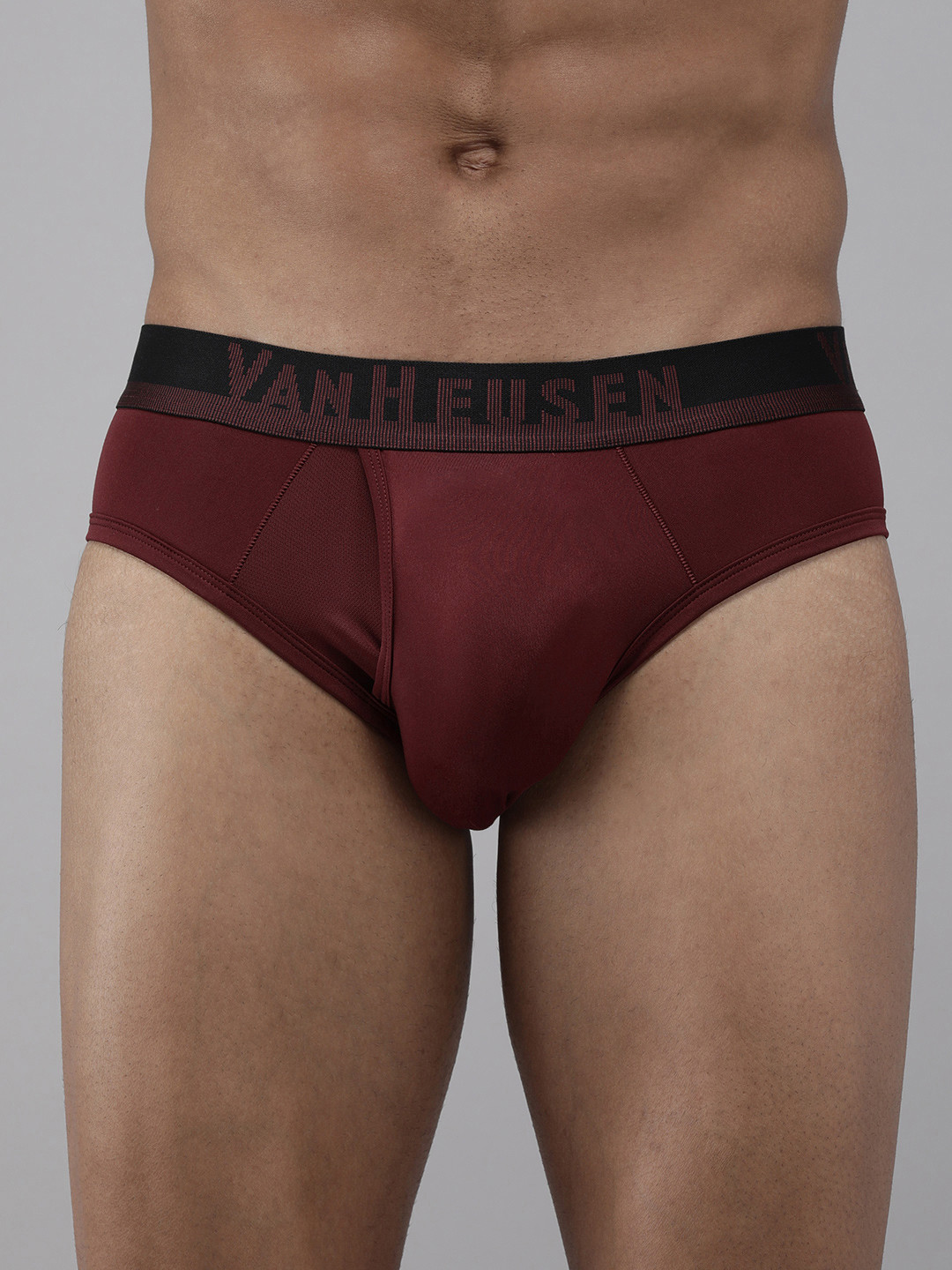 Van Heusen Innerwear Men Rugby Red Solid Swift Dry 4 Way Stretch AIR Series Brief