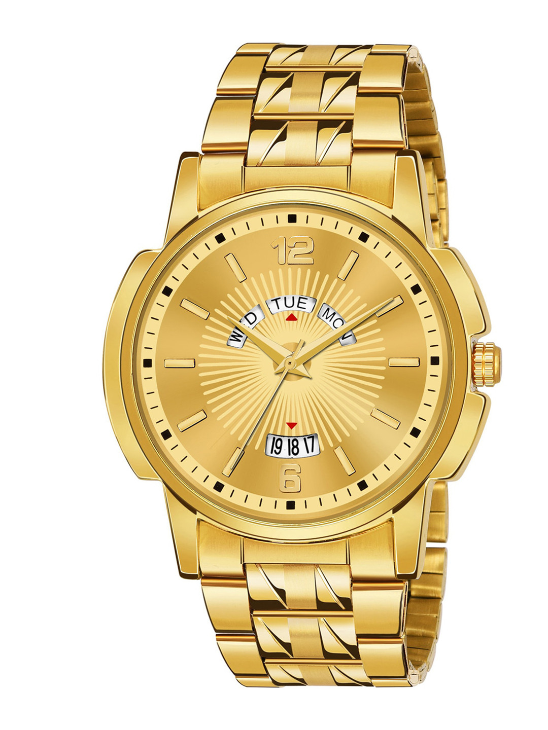 Shocknshop Men Stainless Steel Bracelet Style Straps Analogue Multi Watch WCH74Gold