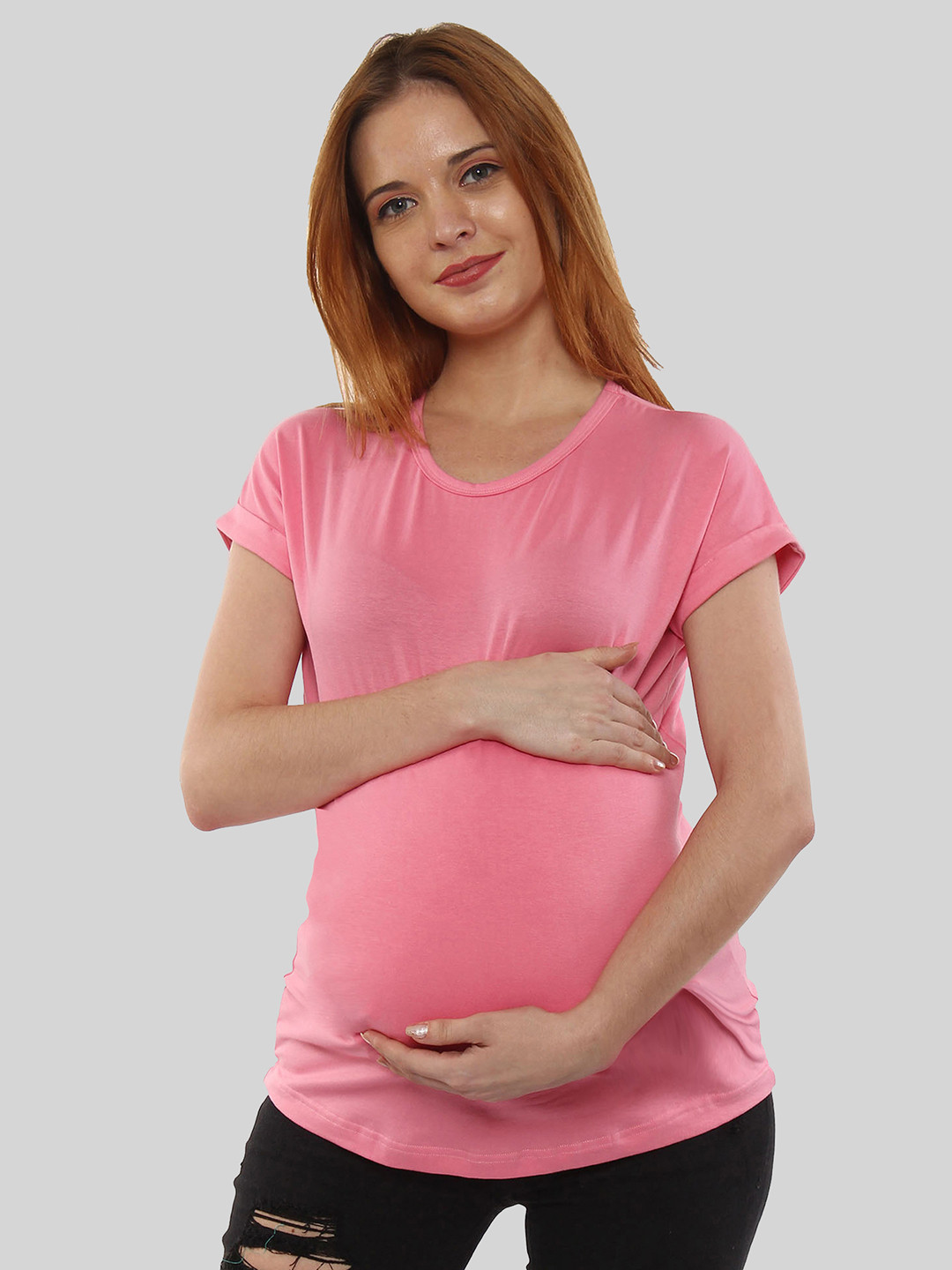 SillyBoom Round Neck Extended Sleeves Cotton T-shirt