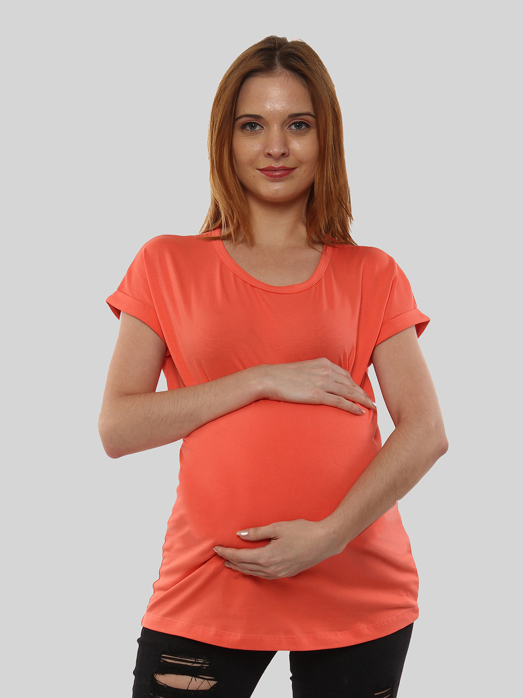SillyBoom Round Neck Extended Sleeve Maternity T-shirt
