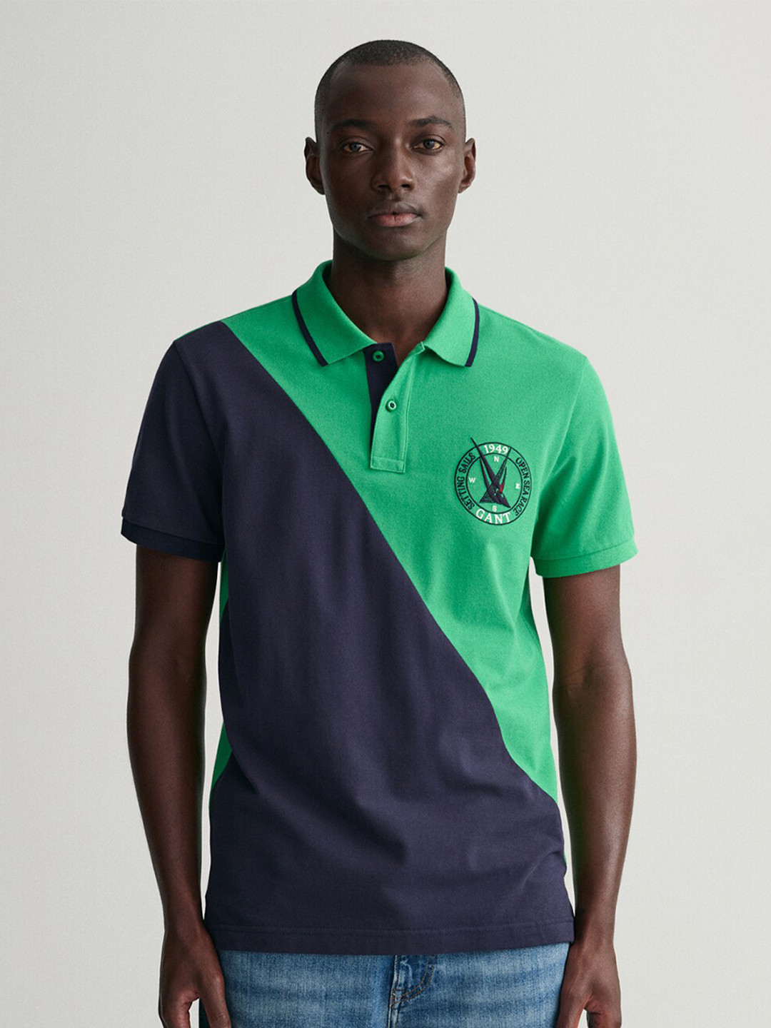 GANT Men Green Polo Collar T-shirt
