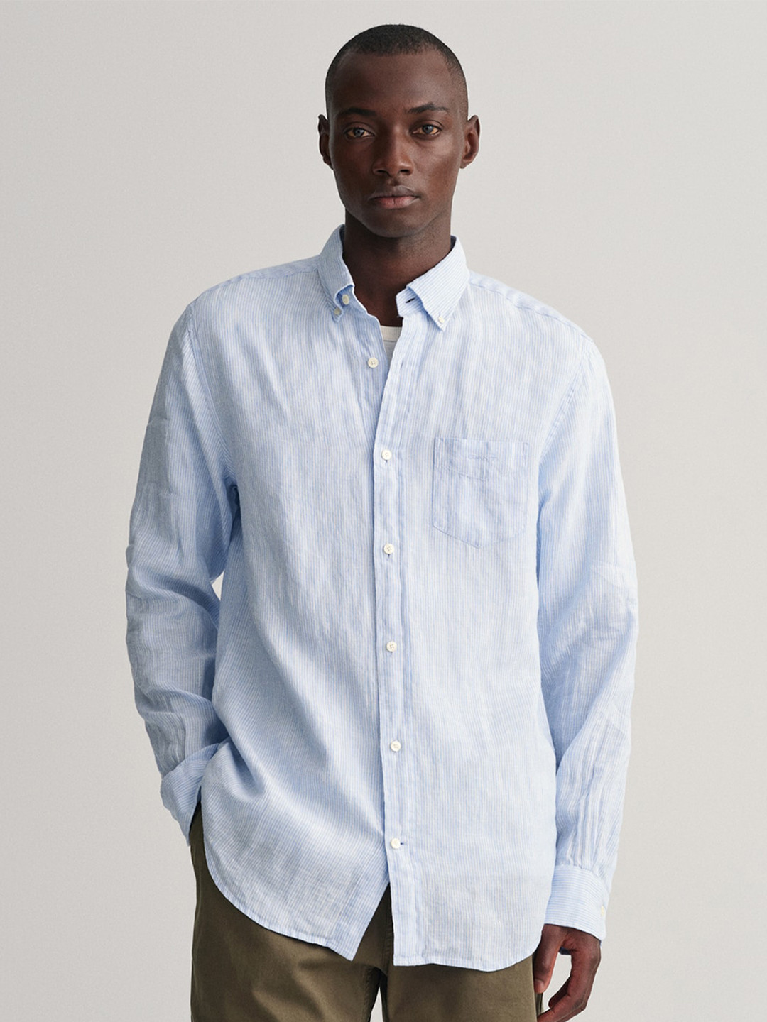 GANT Men Classic Striped Linen Casual Shirt