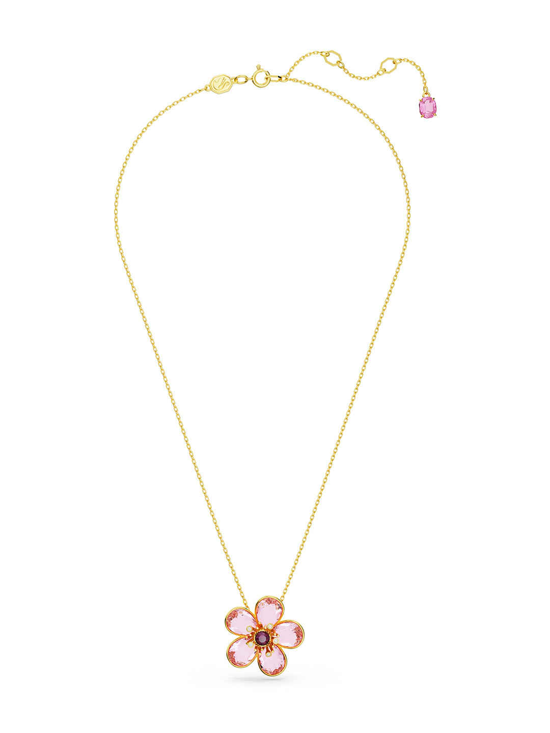 SWAROVSKI Idyllia Floral Design Gold Plated Pendant with Chain