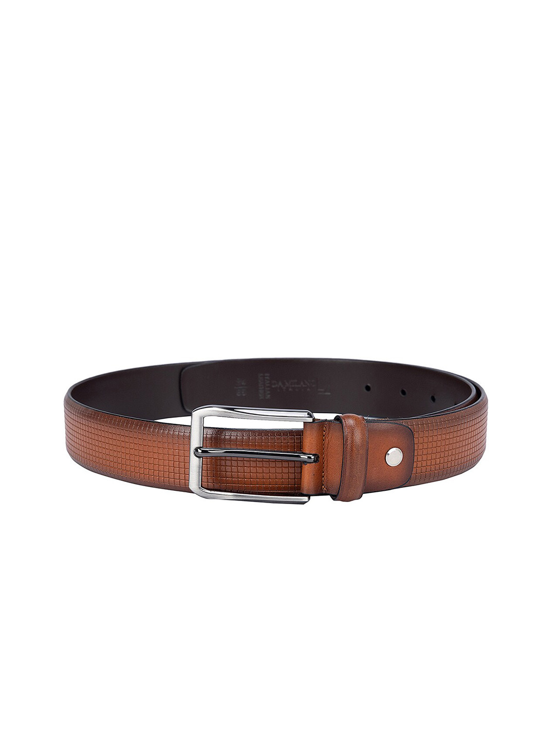 Da Milano Men Textured Tang Closure Leather Formal Belt