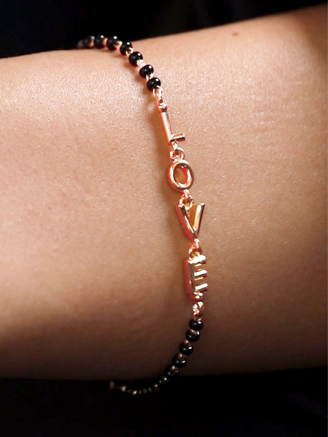 MINUTIAE Gold-Plated Beaded Wraparound Mangalsutra Bracelet